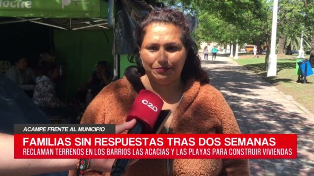 C20 Noticias | Acampe frente al Municipio – Jésica Arce