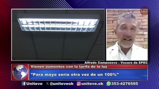 Uniteve Noticias | EPEC | Aumentaría 100% la tarifa en mayo