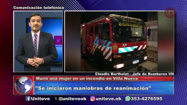 Uniteve Noticias | Murió una mujer en un incendio en Villa Nueva