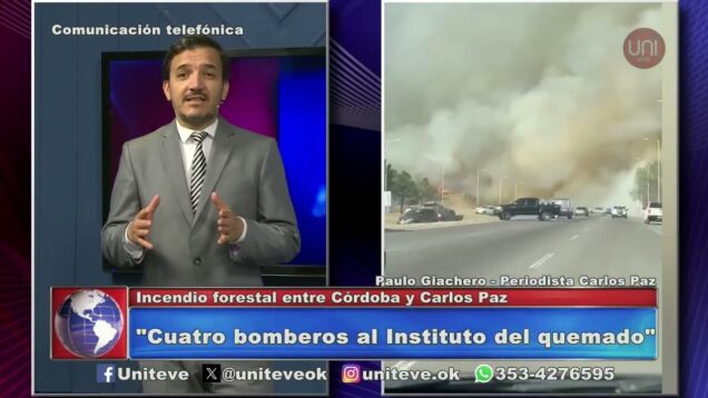 Uniteve Noticias | Incendios | Cortaron la autopista entre Córdoba y Carlos Paz