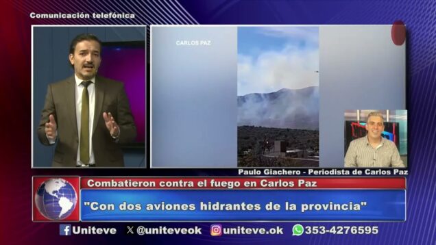 Uniteve Noticias | Incendio sobre la autopista Córdoba – Carlos Paz