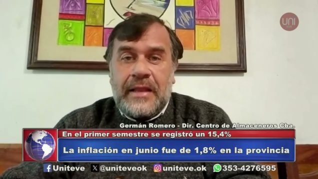 Uniteve Noticias | Córdoba: la inflación en junio fue de 1,8%