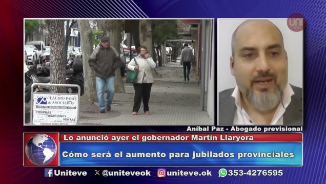 Uniteve Noticias | Martín Llaryora anunció un aumento del 84% para las jubilaciones mínimas