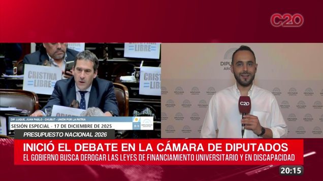 C20 Noticias | Presupuesto nacional 2026 – Gonzalo Solaberrieta
