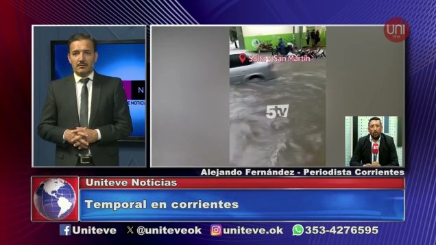 Uniteve Noticias | Fuerte temporal en Corrientes: intensas lluvias e inundaciones afectan a la provincia